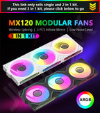 JUMPEAK MX120 240mm Modular Wireless Splicing PC 120mm Case Cooling Fan ARGB Infinite Mirror Effect For Computer Water Cooler