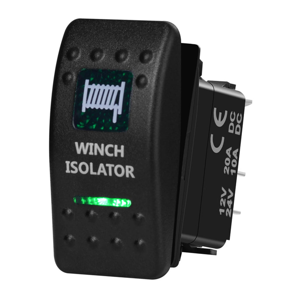 12V/24V Marine Rocker Switch Green LED SPST ON-OFF & DPDT ON-OFF-ON Momentary Toggle for 4x4 Off-Road RZR ATV ARB Carling Style