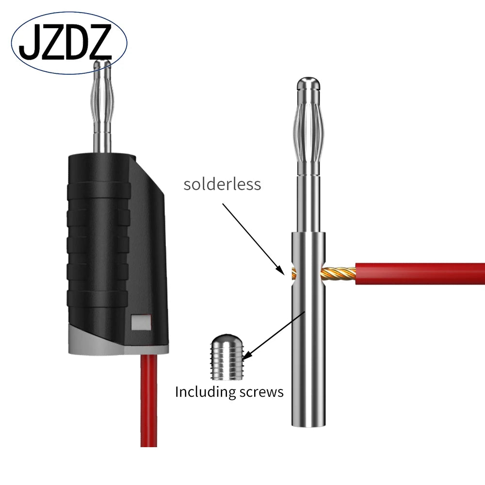 JZDZ 5pcs 4MM Safety Stackable Banana Plug High Quality Welding-free Connector for Multimeter DIY Assembly Tools J.10056