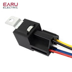 Waterproof Automotive Relay 12V 24V 4pin 5pin 4P 5P 40A Car Relay With Black Red Copper Terminal Auto Relay With Relay Socket