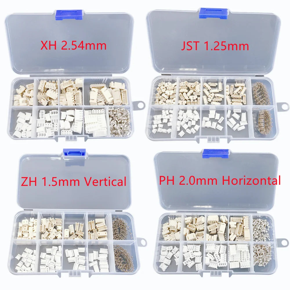 1Box JST1.25 SH1.0 ZH1.5 PH2.0 XH2.54 2/3/4/5P Male Plug Female Socket Horizontal Vertical Pin Header Housing Terminal Kit