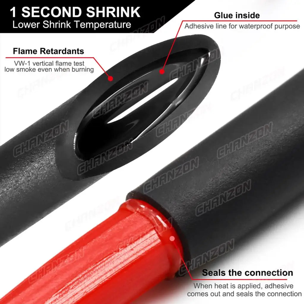 1.22M 2.5M 4:1 4-52mm Heat Shrink Tube With Glue Double Wall Adhesive Lined Wire Waterproof Marine Grade Heated Shrinkable Wrap