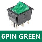 5/20Pcs KCD4 Snap-in Switch AC Power Switch ON OFF 16A 250V Rocker Switch 4/6Pin Toggle Switches with Led Light KCD4 25x31mm