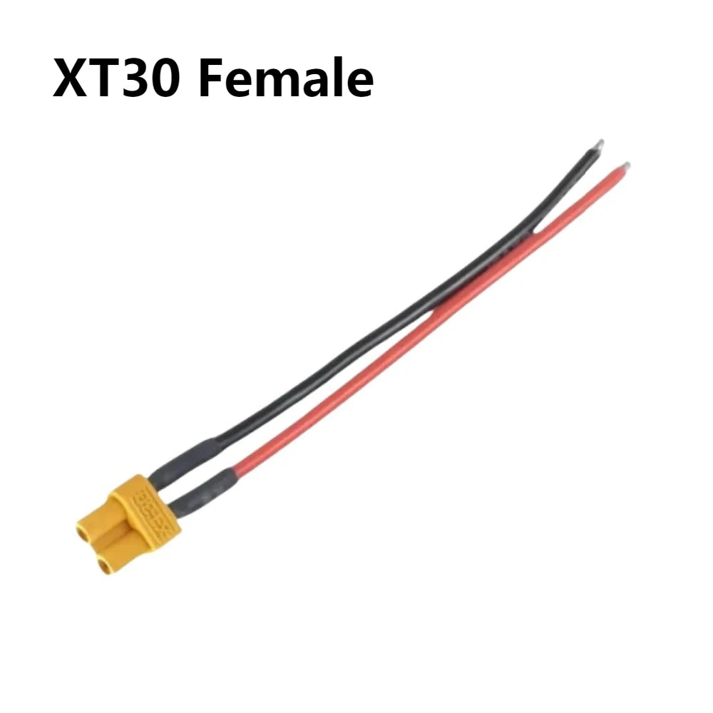 XT30 Pigtail Plug Male and Female Connector with 100mm 16AWG Tinned Wire Cable for RC Fixed wing Lipo Battery FPV Drone charger