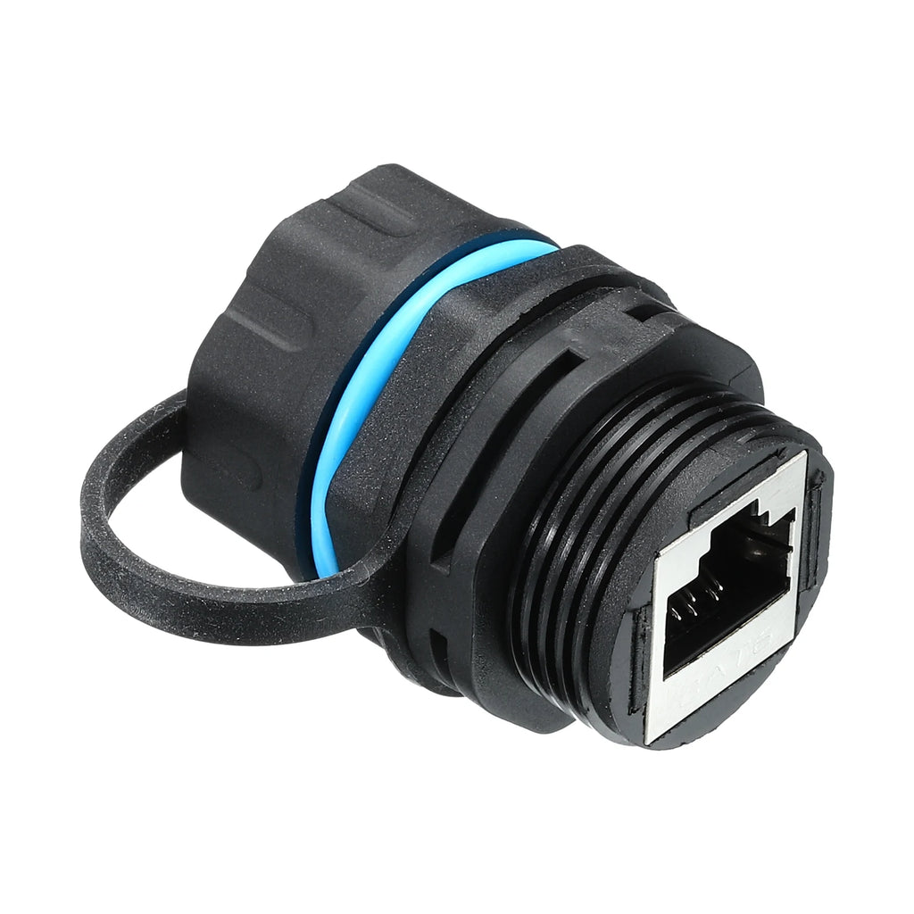 5/10Pcs RJ45 Panel Mount Coupler IP68 Shielded Panel Mount Bulkhead Ethernet LAN Pass Through Connector for CAT6/CAT5E/CAT5