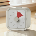 60 Minutes Visual Timer Ultra Silent Visualization Countdown Alarm Clock Self-discipline Round/Square Kitchen Timer