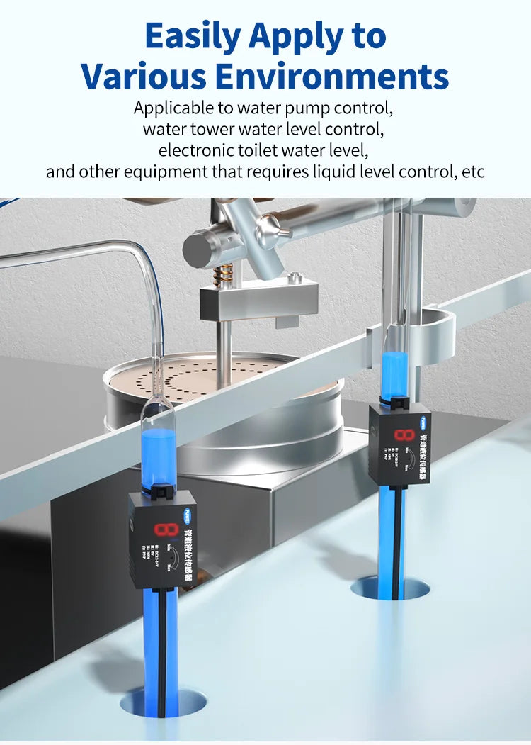 FKG24-13NP-S High Precision 13mm Liquid Level Control Digital Display Capacitive Pipe Liquid Level Sensor