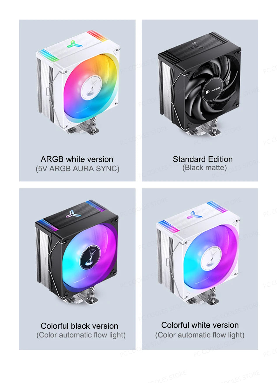 JONSBO CR-1000 EVO Tower CPU Cooler Nickel Plated 4 Heat Pipe 5V 3PIN ARGB Fan Air-Cooled Radiator For LGA1700 115X 1200 AM4 AM5