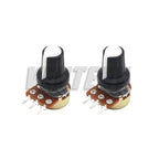 5 Sets WH148 1K 10K 20K 50K 100K 500K Ohm 15mm 3 Pin Linear Taper Rotary Potentiometer Resistor for Arduino with AG2 White cap