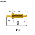 5pcs Pogo Pin Connector Pogopin Battery Spring Loaded Contact SMD Needle PCB 2 3 4 5 6 7 8 9 10 12 14 MM Test Probe H021 - H040