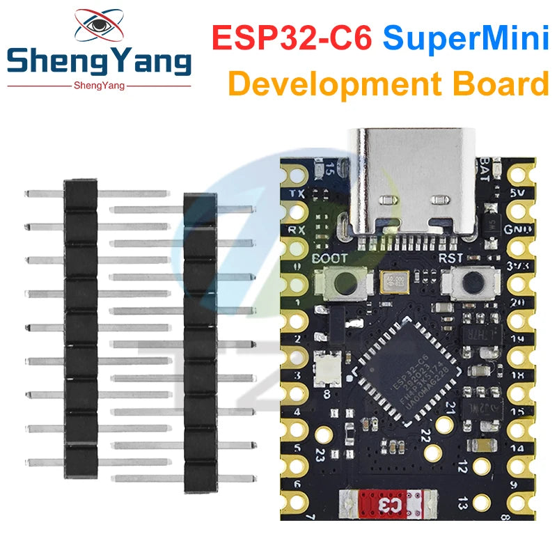 TZT SuperMini ESP32-C6 WiFi+Bluetooth ESP32 Development Board Microcontroller Programming Learning Controller Core Module