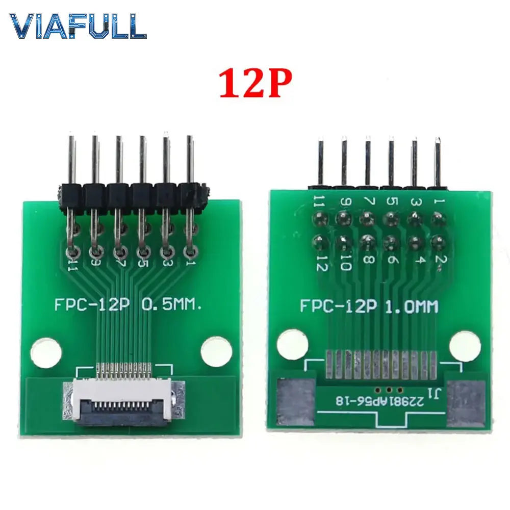 0.5mm FPC/FFC Breakout Board with Right Angle Male Pins, Pre-Soldered 2.54mm DIP Adapter for Flat Ribbon Cable, 4-80P