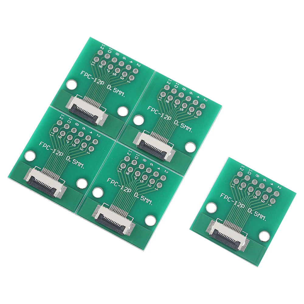 5PCS FPC FFC Flexible Flat Cable Welded Board Adapter PCB Board 0.5mm Pitch Connector SMT To 2.54mm Hole 6P/8P/10P/12P/20P