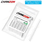 1200Pcs/lot 60 Values 0603 1% High Precision SMD Resistor Kit 0ohm 1 33 330 470 4.7K 1K 10K 75K ohm Resistance Assortment Set