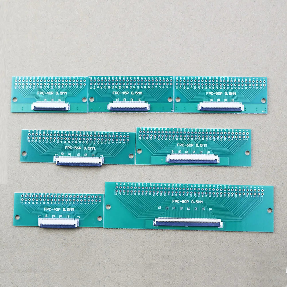 1pcs FPC/FFC Welding 0.5 Seat Connection 0.5mm Pitch Connector SMT To 2.54mm Flexible Cable Adapter Board 6 8 10 20 50 60 80 Pin