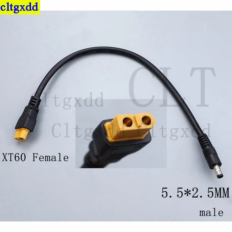 Cltgxdd 1piece XT60 Male and Female Socket to DC 5.5x2.1/5.5x2.5mm Socket Adapter for FPV Monitor Drone Video Glasses Adapter