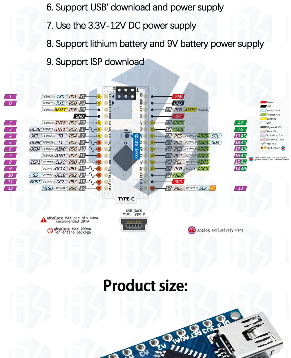 High Quality Nano 3.0 Controller Nano CH340 USB Driver ATMEGA328 ATMEGA328P Nano Mini USB with the Bootloader for Arduino