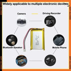 2.0-4.0AH 103450 Polymer Lithium Rechargeable Battery JST PH 2.0mm 2pin Plug for Camera GPS Navigator MP5 Bluetooth Headset