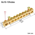 Grounding Bars Copper Wire Connector Multi-specification With Hole Screw Copper Bar Terminal Zero Ground Terminal Electrical