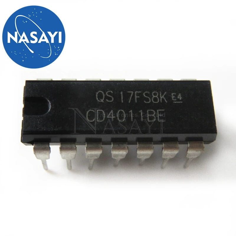 10pcs/lot CD4011BE CD4011  4011 QUAD 2-INPUT NAND GATE IC In Stock