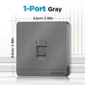 AMPCOM Wall Faceplate Socket Grey Wallplate 1-Port 2-Port 4-Port Networking Telephone Socket Outlet Mount Panel For RJ45 RJ11