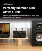 AIYIMA A20 PFFB Stereo Power Amplifier TPA3255 HiFi 2.0 Audio Amp 300Wx2 with XLR/RCA Fully Balanced Input HPF High Pass Filter