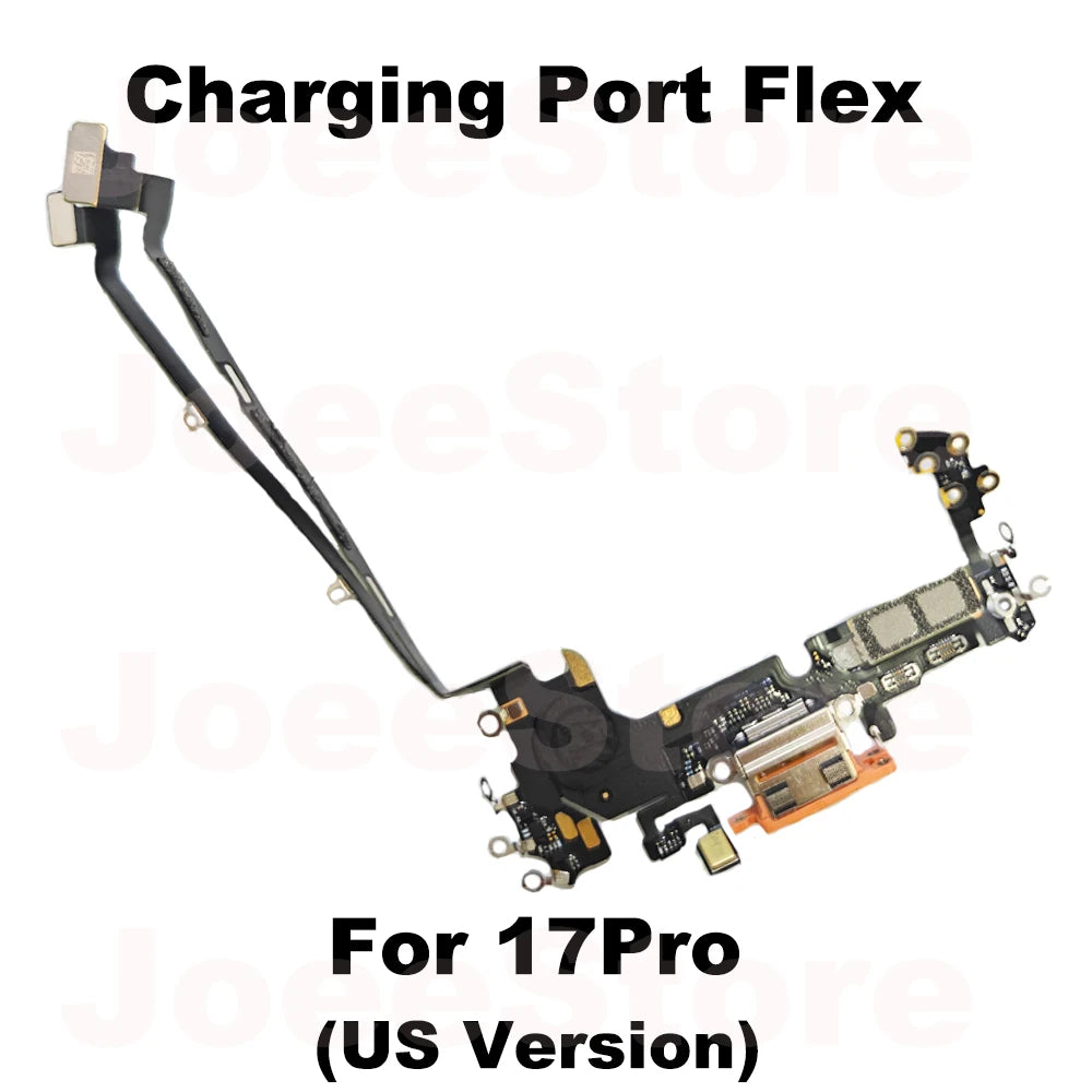 1pcs Charging Port Flex Cable for iPhone 17 17Pro 17ProMax Air US USB Charger Dock Connector With Microphone Ribbon Repair
