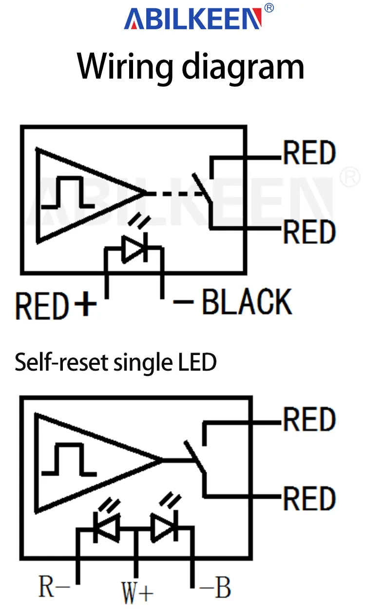 ABILKEEN 30mm 1NO Momentary/Latching Function Piezo Electric Switch IP68 Waterproof Pressure-Sensitive Switch