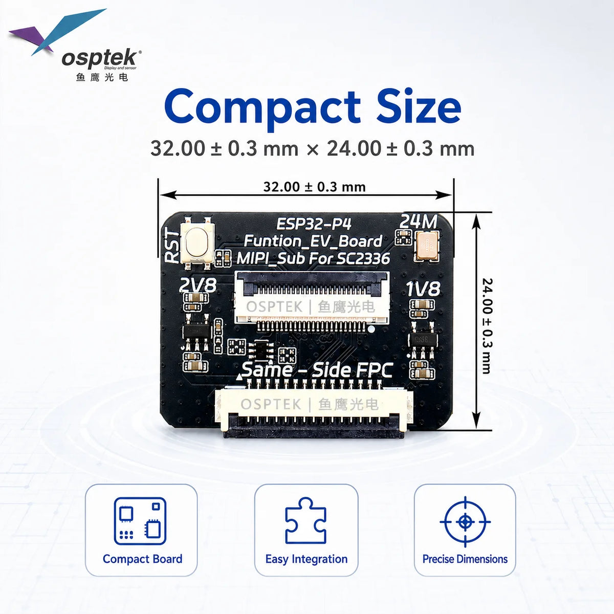 ESP32-P4 Camera Adapter Board 24Pin FPC Breakout Module MIPI CSI Interface Development Board for Vision Sensor DIY Embedded HMI