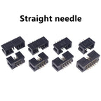 10PCS IDC/JTAG 2.54 DC3 Male Pin PCB Header Connector 2*3/4/5/6/7/8/26/40P Straight Shrouded Socket Box header pitch 2.54mm