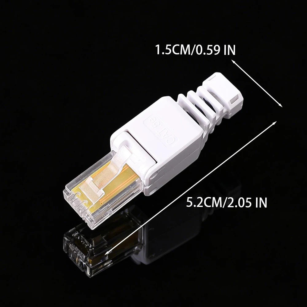 1/2Pcs Tool Free RJ45 Connector for UTP CAT6A/CAT6/CAT5E No Crimper Internet RJ 45 for 23awg-26awg Toolless LAN Cord Ends