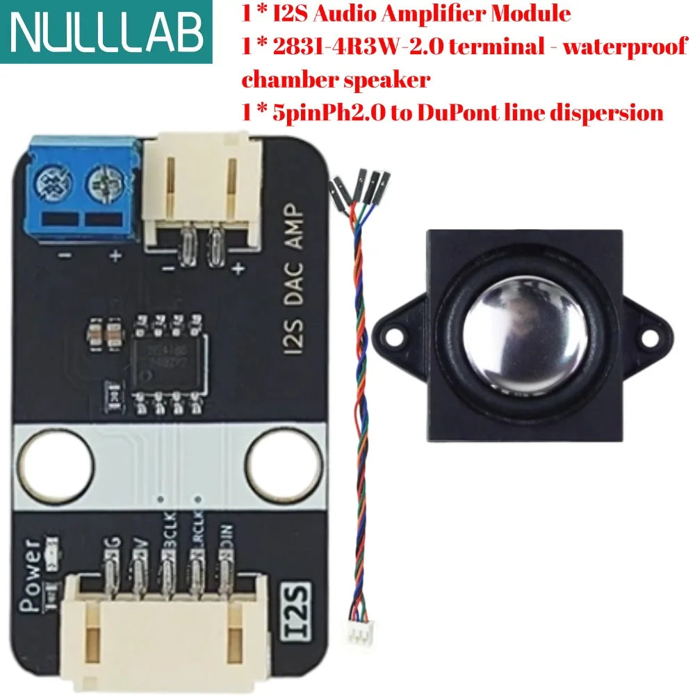I2S ESP32 Speaker Kit, Built-in Audio Amplifier, Plug & Play for ESP32 Raspberry Pi, Compatible with MAX98357A MAX98357