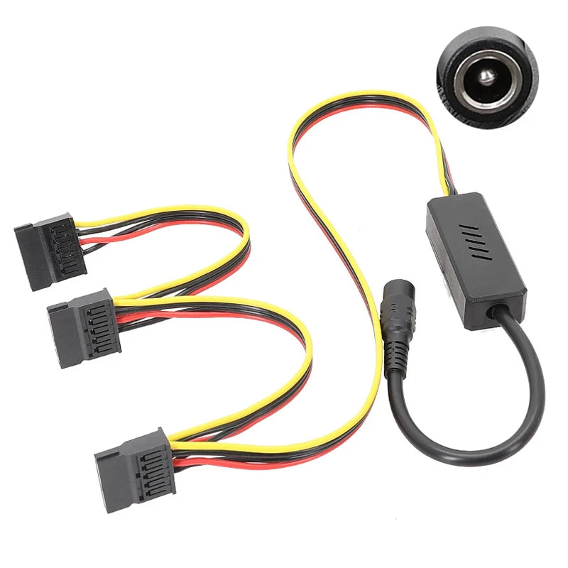 DC 5525 To SATA IDE Hard Drive Power Supply Cable DC 12V To 4Pin Molex/ SATA Hard Drive Cable Step-down Voltage Regulator