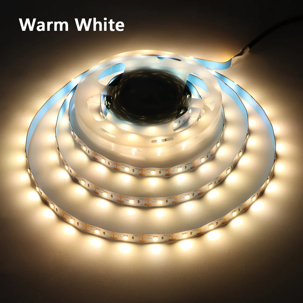 DC 5V USB LED Strips 2835 Diode Tape LED Ribbon Light TV Mirror Backlight Lighting Room Decor Lamp LED String Light 1M-5M
