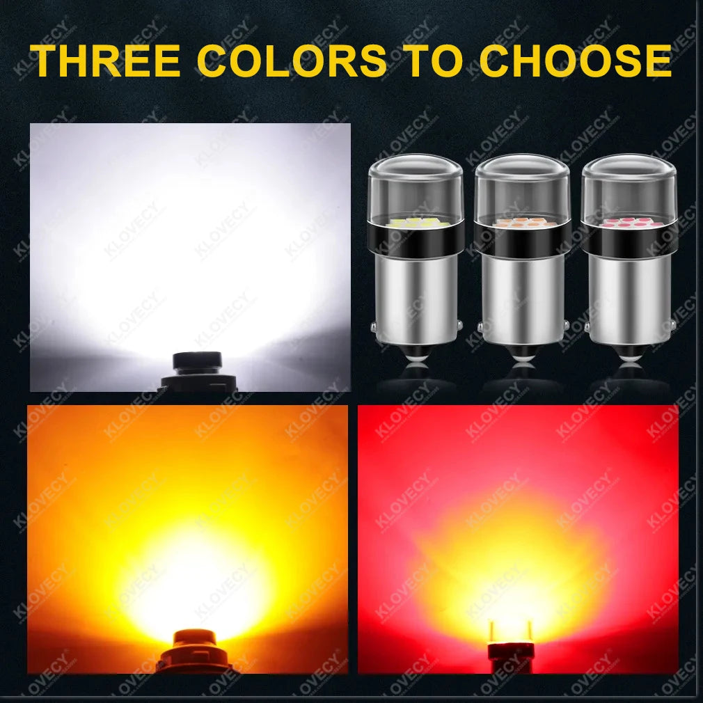 2/4/6/8/10 PCS 1000LM 1156 BA15S 1157 BATY15D P21W P21/5W LED Bulbs 12V 3030-10SMD 6500K White Amber Red Car Turn Signal Lights