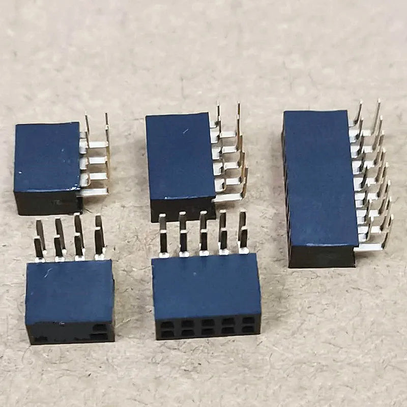 10pcs 2.0mm Pitch Right Angle Double Row 2X4/5/6/7/8/9/10/11/12/14/15/20/25/40P PH6.35 gold-plated PCB Female pin header socket
