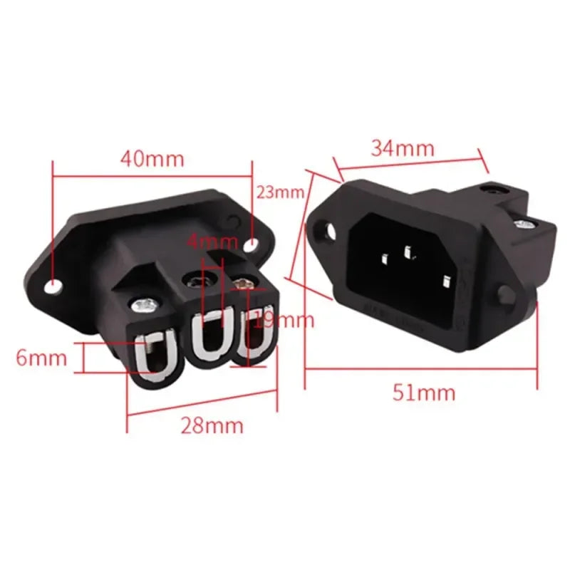 3 Pin AC Power Plug Connector IEC Inlet Socket Consumer Electronics DIY HIFI Amplifier Electrical Audio Interface Panel Mount