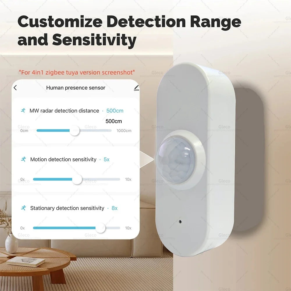 Zigbee /WIFI Human Presence PIR Motion Sensor Luminance Temperature Humidity Detector USB/Battery For Smart Life Tuya Z2M