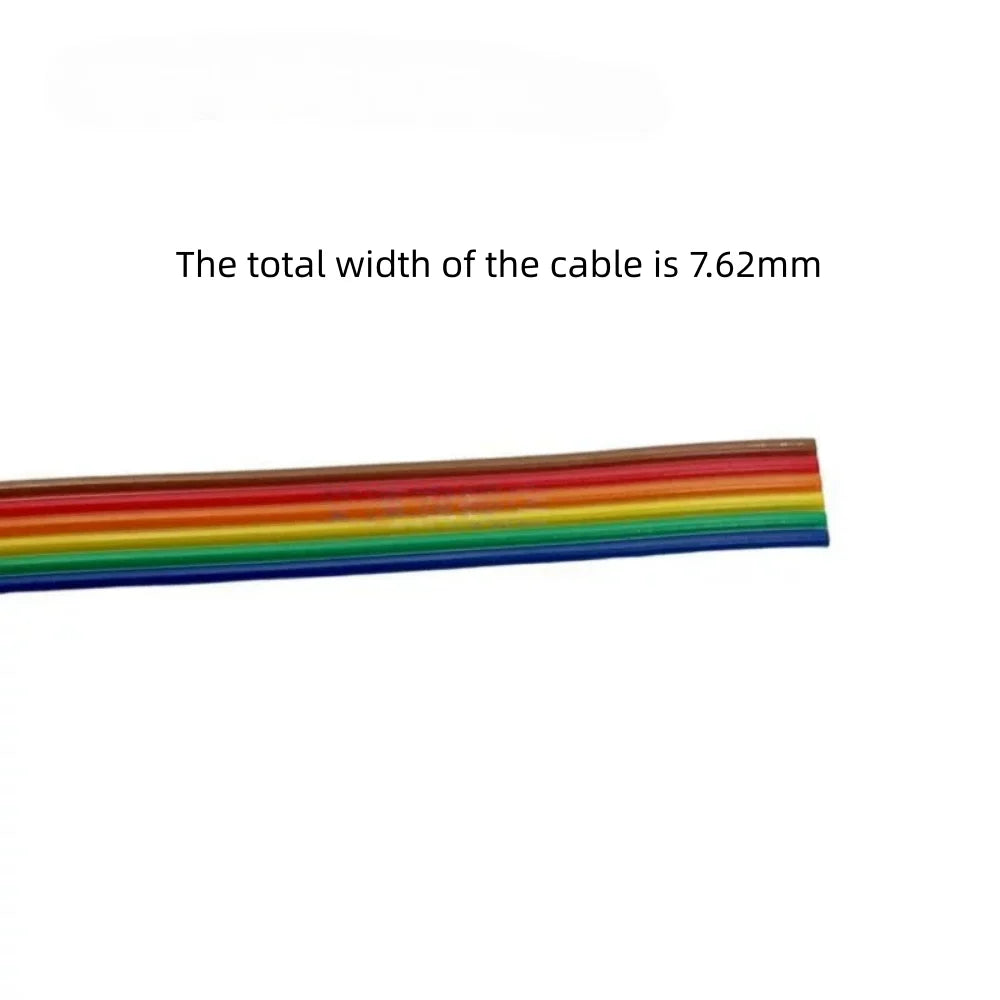 Rainbow Dupont Flat Ribbon Cable 1.27mm Pitch 1 Meter Length 6P‑64P Multi Pin Counts Compatible for FC Dupont Connector