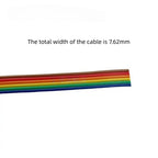 Rainbow Dupont Flat Ribbon Cable 1.27mm Pitch 1 Meter Length 6P‑64P Multi Pin Counts Compatible for FC Dupont Connector