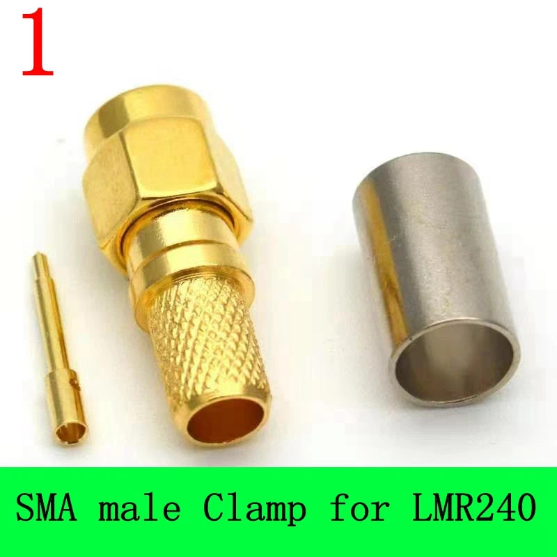 5pcs/lot LMR240 SMA Male Female Connector SMA Female Male Crimp for  RG59 LMR240 CNT240 Coaxial Cable Jumper Brass Gold Plated