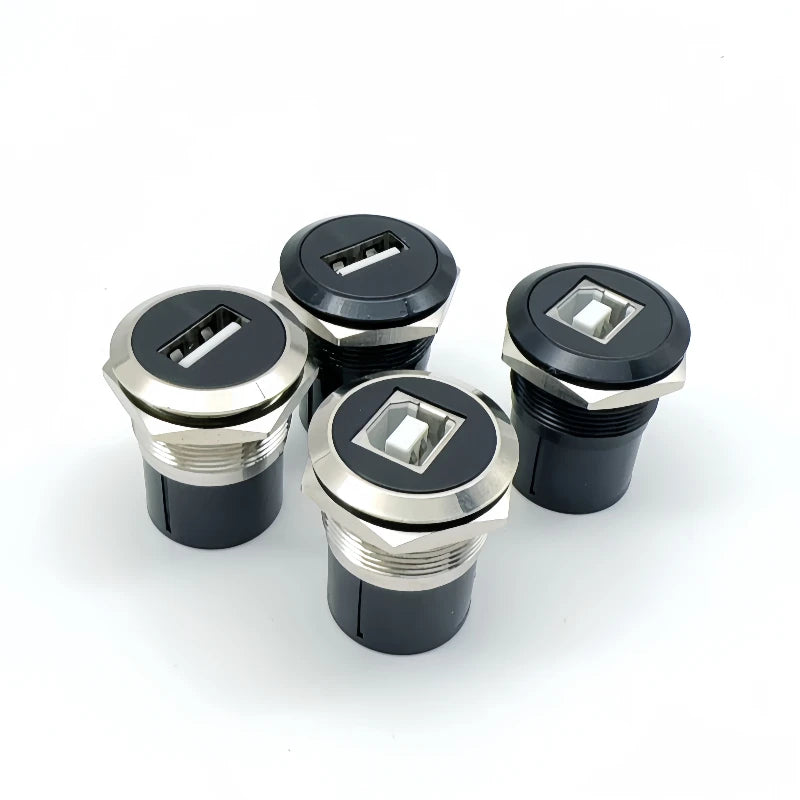 22mmc Metal Round D-type Module B-USB USB-B B-A Printing Adapter Cabinet Fast