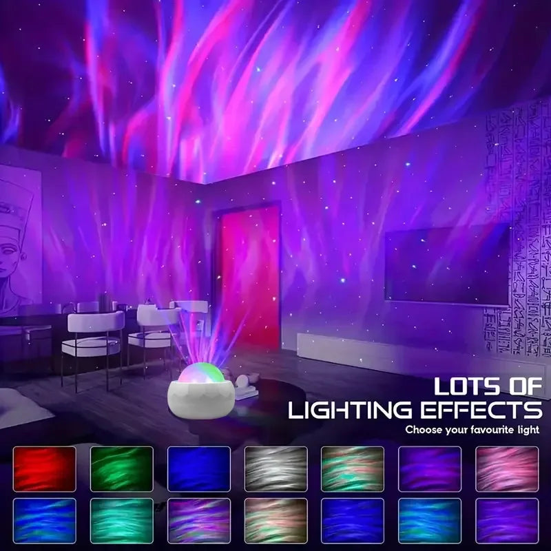 RGB Projection Night Lights Aurora Starry Northern Light Projector Atmosphere Lamp USB Plug Remote Control for Room Party Decor