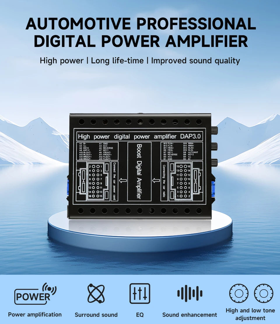 HIFI Car DSP Amplifier Lossless Modified Speakers 4*60W for Android Car Radio Stereo Car Sound Upgrade Audio Signal Processor