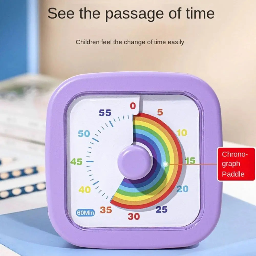 60 Minutes Visual Timer Ultra Silent Visualization Countdown Alarm Clock Round/Square Self-discipline Kitchen Timer