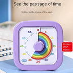 60 Minutes Visual Timer Ultra Silent Visualization Countdown Alarm Clock Round/Square Self-discipline Kitchen Timer