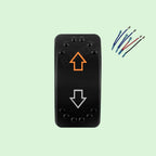 UP DOWN ARROWS Momentary Rocker Switch 7P (ON)-OFF-(ON) DPDT Retractive Switch + Wires for Car Boat Marine Vehicle Yacht Ship