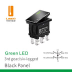 LANBOO 14mm*9mm Series 7Amp High Current Rocker Switch ON-OFF-ON 2/3Position 4/6Pin KCD1  With Red/Green Light  12V24V220V