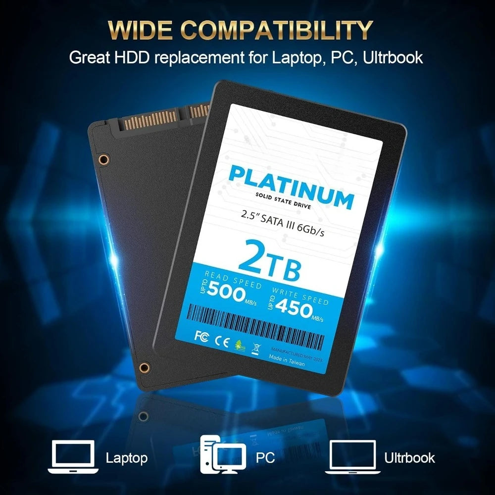 US Shipping 2TB 2.5 Inch SATA III 6Gb/s Internal SSD Solid State Drive TLC 3D NAND for PC Laptop Desktop Memory Storage