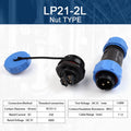 LP/SP21 IP68 Back Nut Screw crimp Panel Mount Connector Outdoor Waterproof 2/3/4/5/6/7 Pin Welding Free Male Plug Female Socket